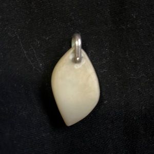 White stone pendant with sterling silver ‘clasp’